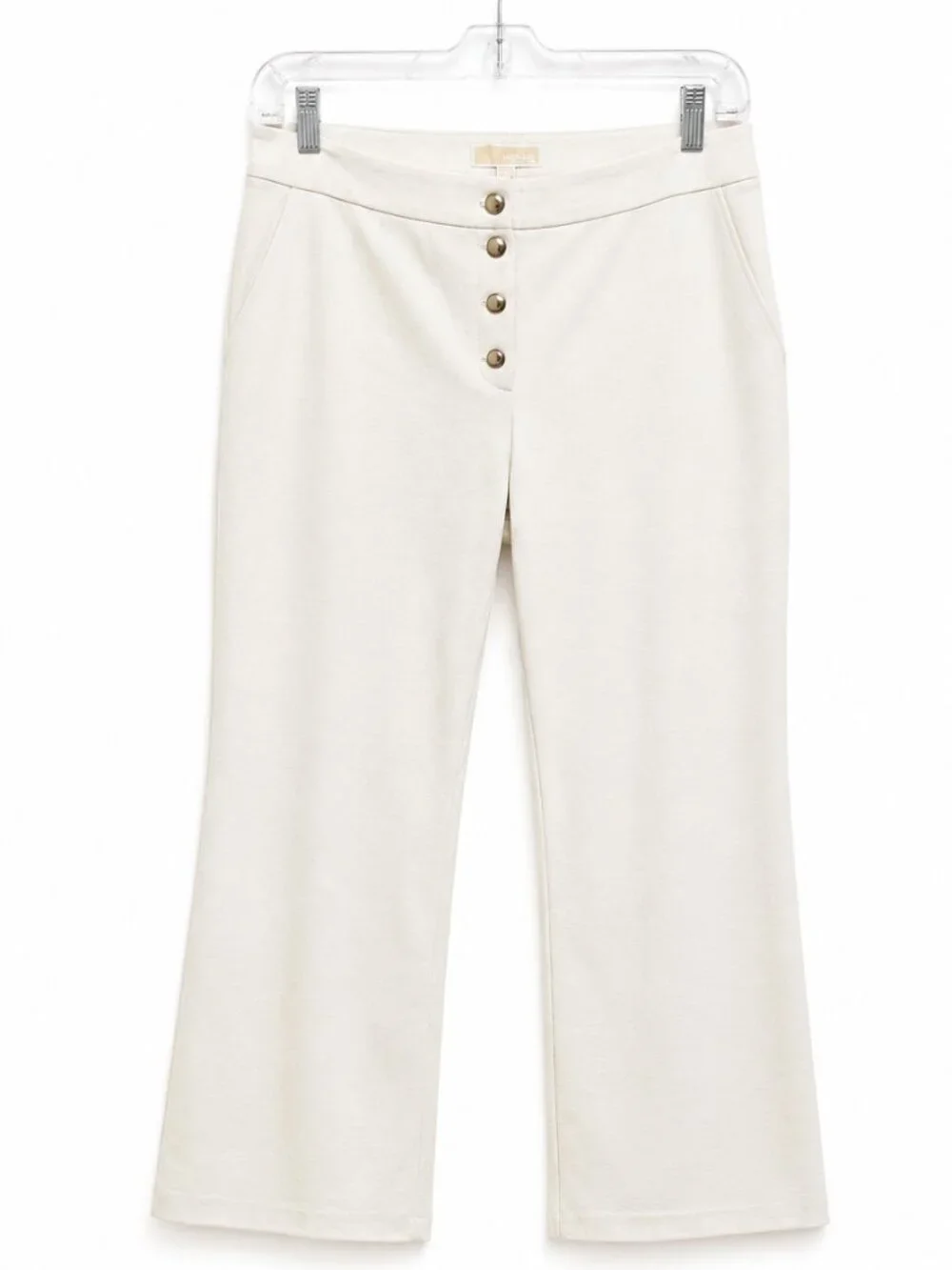 Michael Kors Bone White High Rise Flare Pull On Pants XL QR530RZEZT